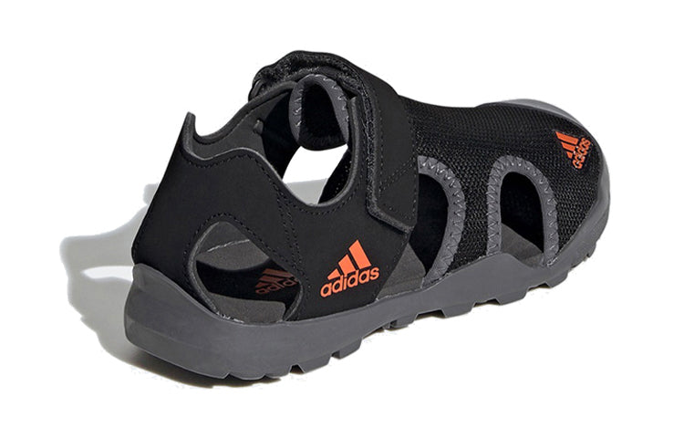 (GS) adidas Captain Toey K Black Sandals EF2241