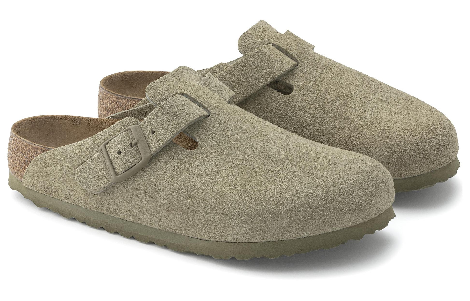 Birkenstock Boston Suede Leather 'Faded Khaki' 1025788
