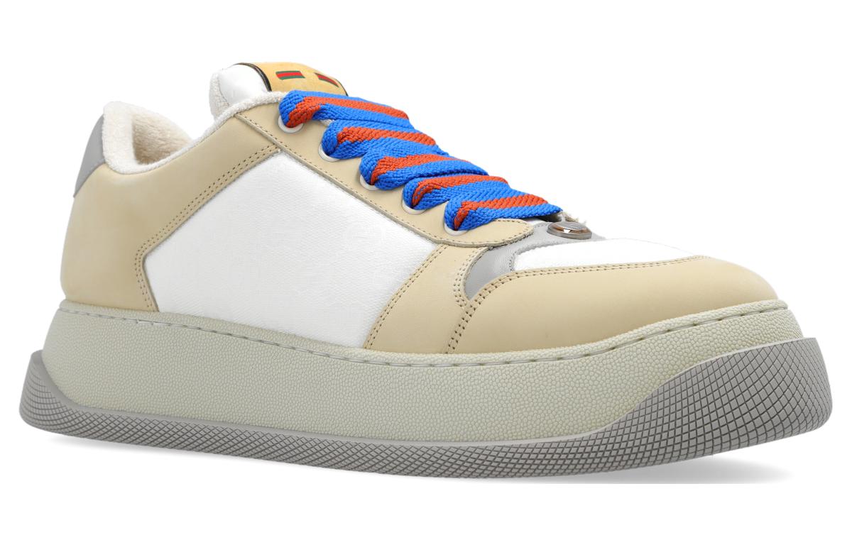 Gucci Screener GG Leather Sneakers 'White Beige Grey' 750048-FAB39-9083