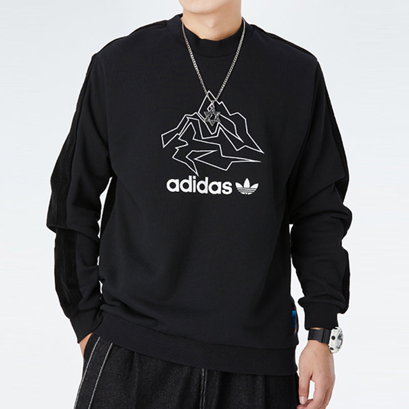adidas originals Adv Crew logo Printing Casual Round Neck Pullover Sports Black GV0925