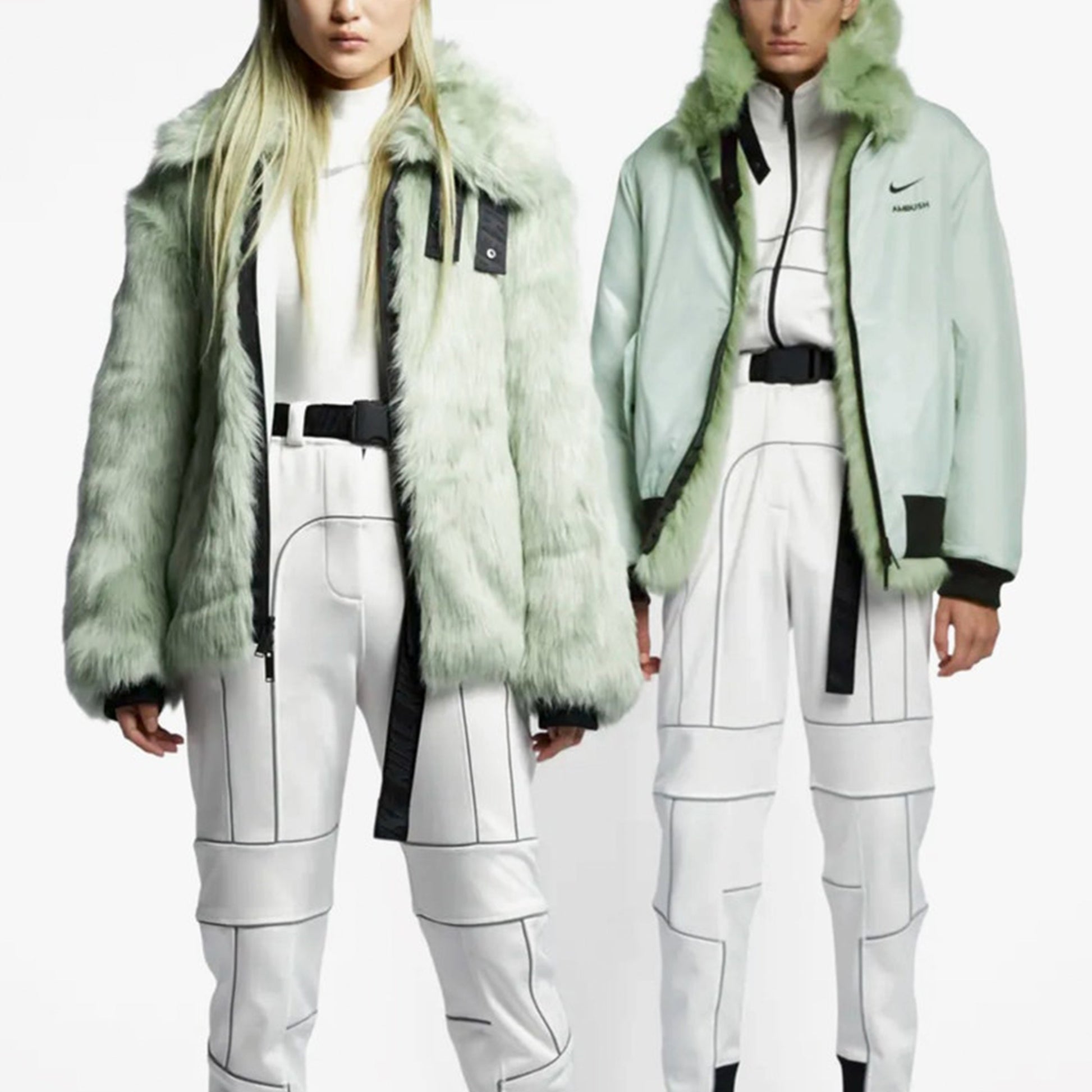 Nike x Ambush Faux-Fur Nrg Ca Jacket Crossover fur Couple Style Green AQ9225-390