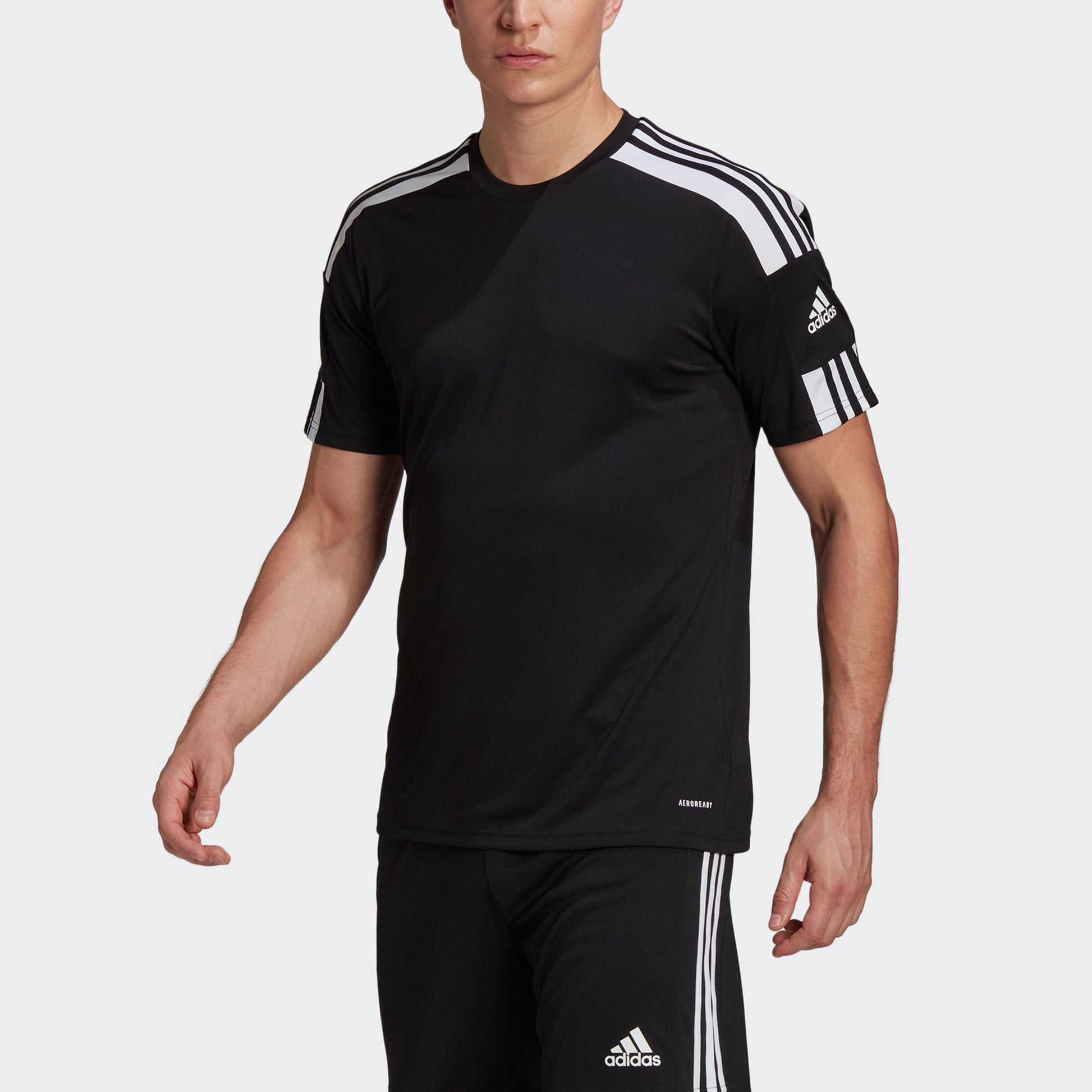 adidas Squad 21 Jsy Ss Soccer/Football Casual Sports Short Sleeve Jersey Black GN5720