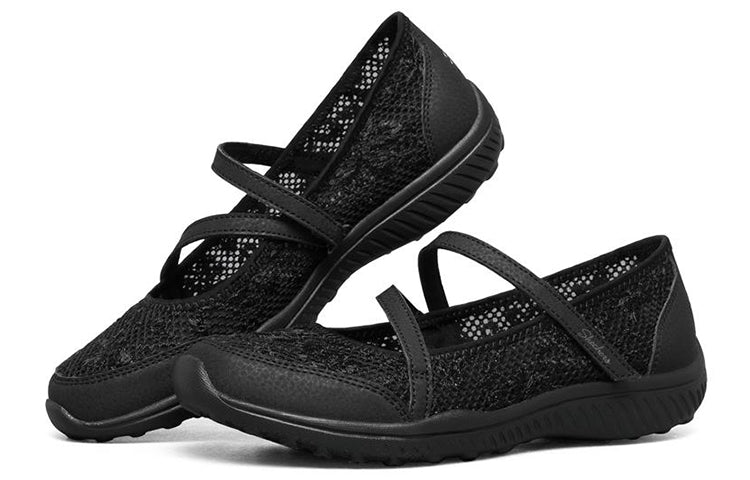 (WMNS) Skechers Be-Light Slip-on Shoes Black 100022-BLK
