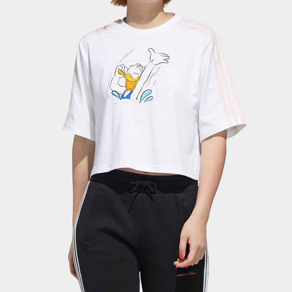 (WMNS) adidas neo Donald Duck Sports Short Sleeve White GJ5650