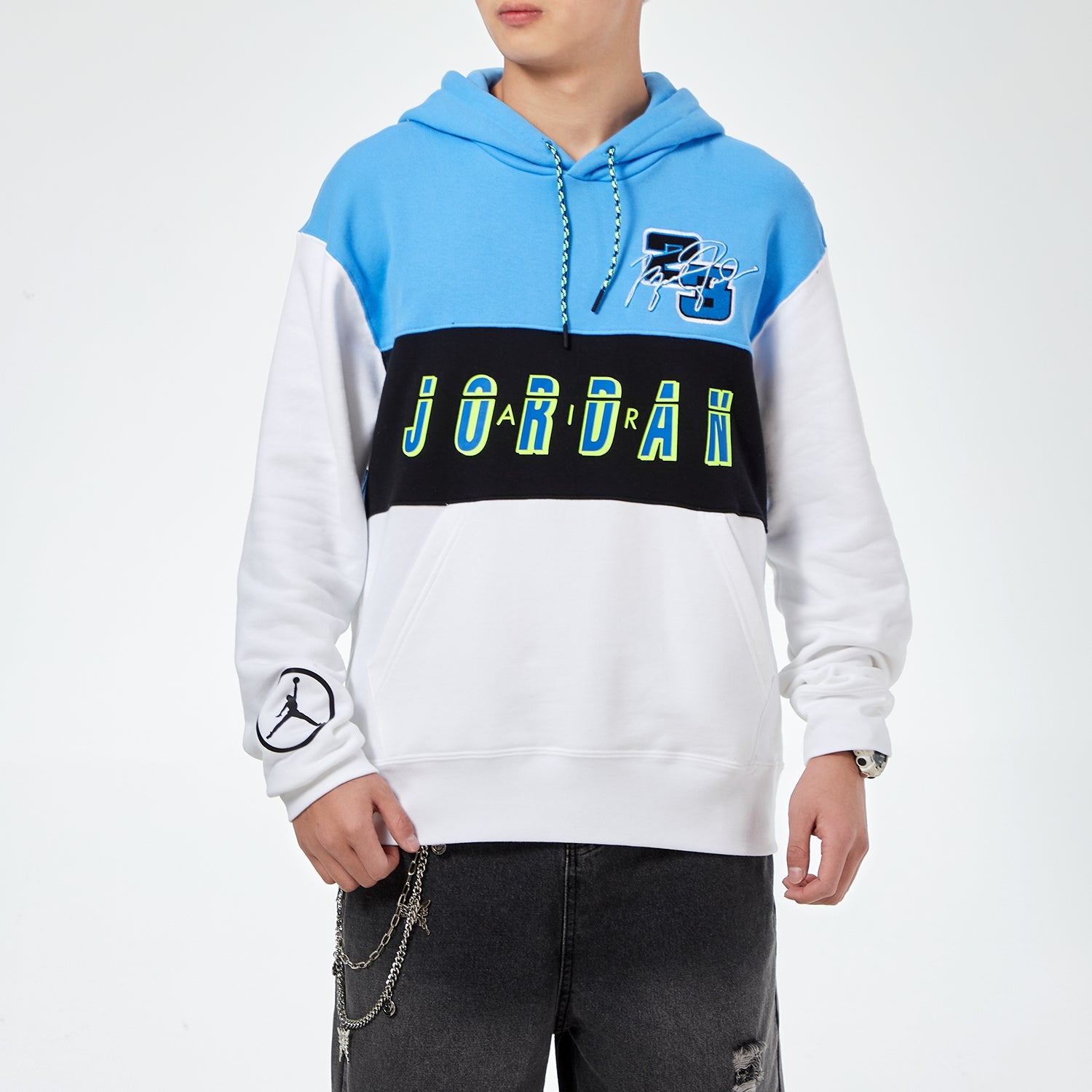 Air Jordan MENS Logo Print Basketball Black/White/Blue CV2744-412