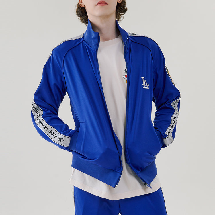 MLB  Disney Mickey Crossover Los Angeles Dodgers Stand Collar Jacket Unisex Blue 31TRK2031-07U