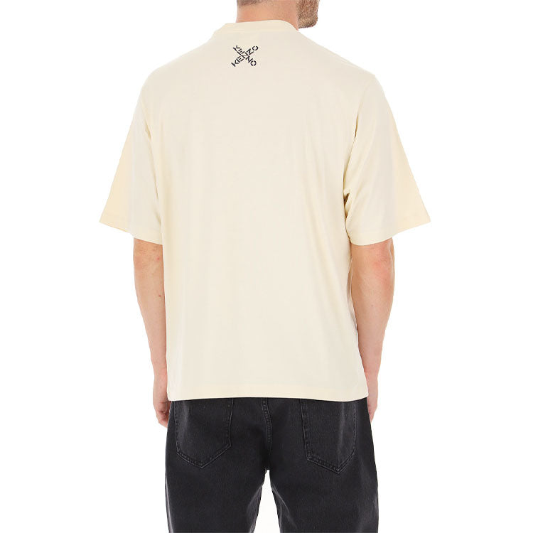 Men's KENZO SS21 Alphabet Logo Round Neck Short Sleeve Beige T-Shirt FA65TS5024SJ-04