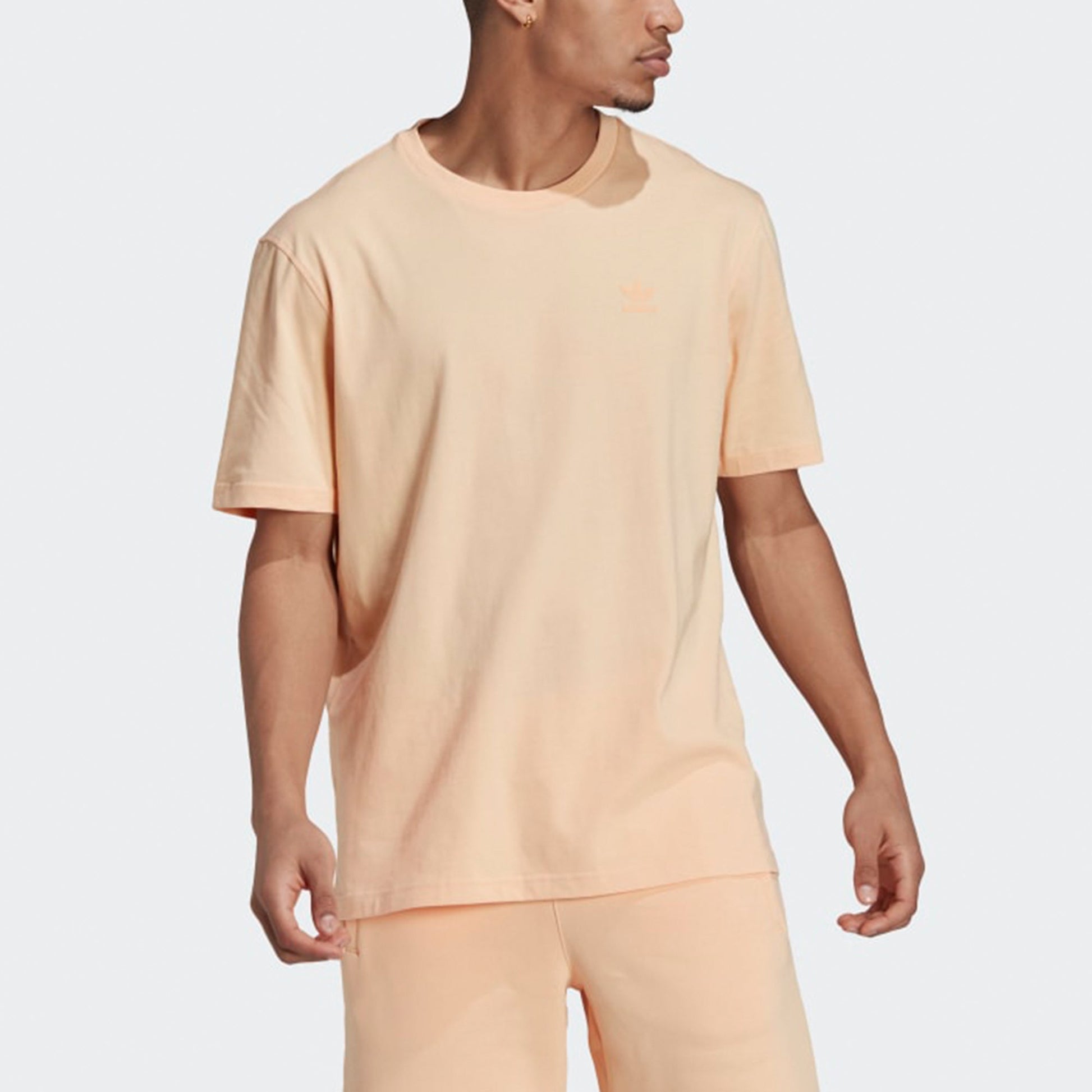 Men's adidas originals Casual Breathable Sports Short Sleeve Apricot Color T-Shirt H09131