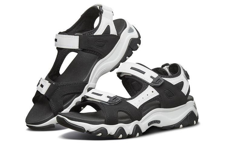 (WMNS) Skechers D Lites 2.0 Sandals 'Black White' 32999-BKW