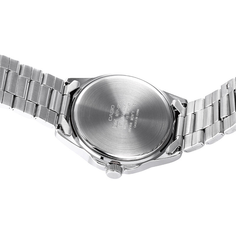 CASIO Waterproof Stainless Steel Strap Quartz Mens SilverBlue Analog MTP-1215A-2A