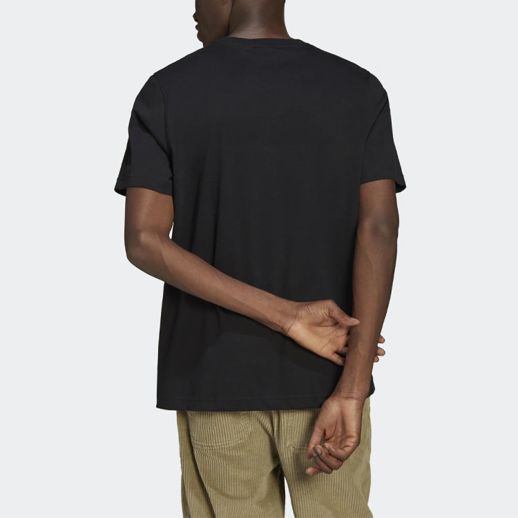 adidas originals Logo Pattern Loose Short Sleeve Black GN3646