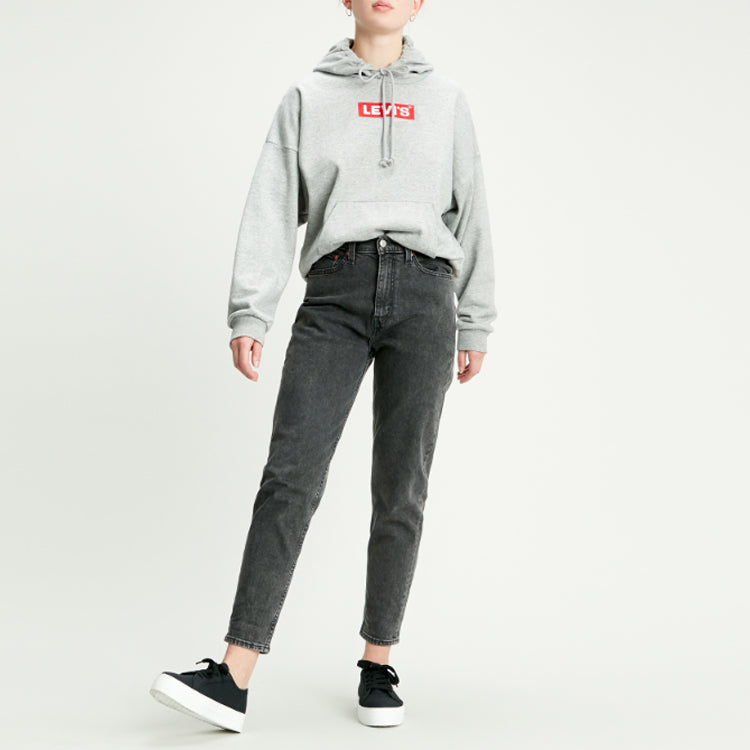 (WMNS) Levi's Alphabet Pure Cotton Hoodie Gray 85280-0008