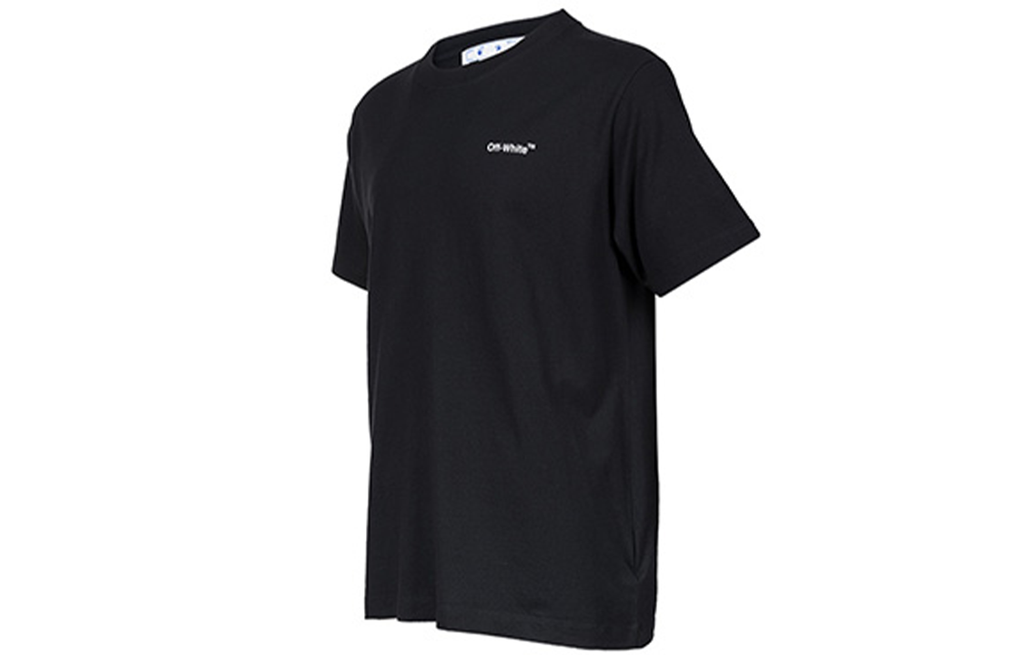 Men's Off-White SS22 Solid Color Cotton Printing Short Sleeve Black T-Shirt OMAA027S22JER0101001