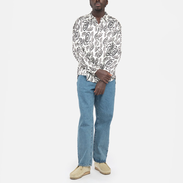 Stussy Swirly S Silk Shirt 'White' 1110242