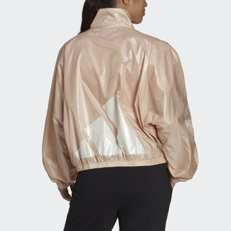 (WMNS) adidas Wvn Jacket W Logo Printing Bright Sports Stand Collar Yellow HI1198