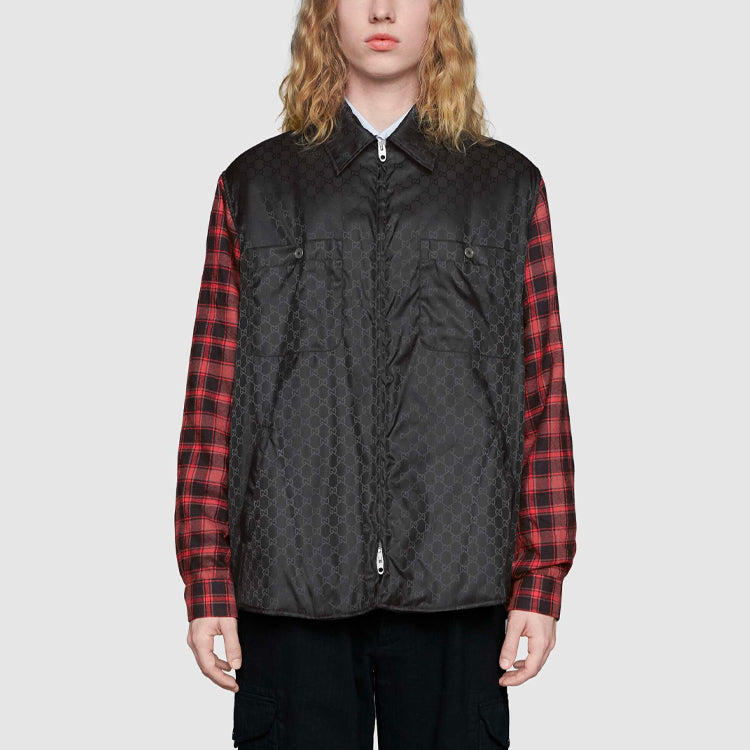 Gucci GG Nylon Shirt With Check Sleeves 'Black' 604113-Z4039-1043
