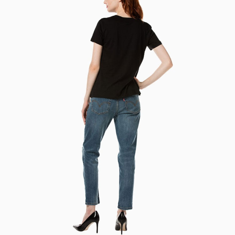 Levis Logo Printing Round Neck Short Sleeve Black T-Shirt 17369-0201