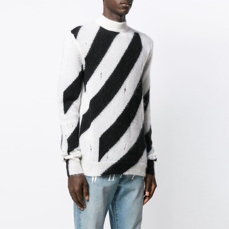 Off-White SS21 Stripe High Collar Black White OMHE028E19B020020100