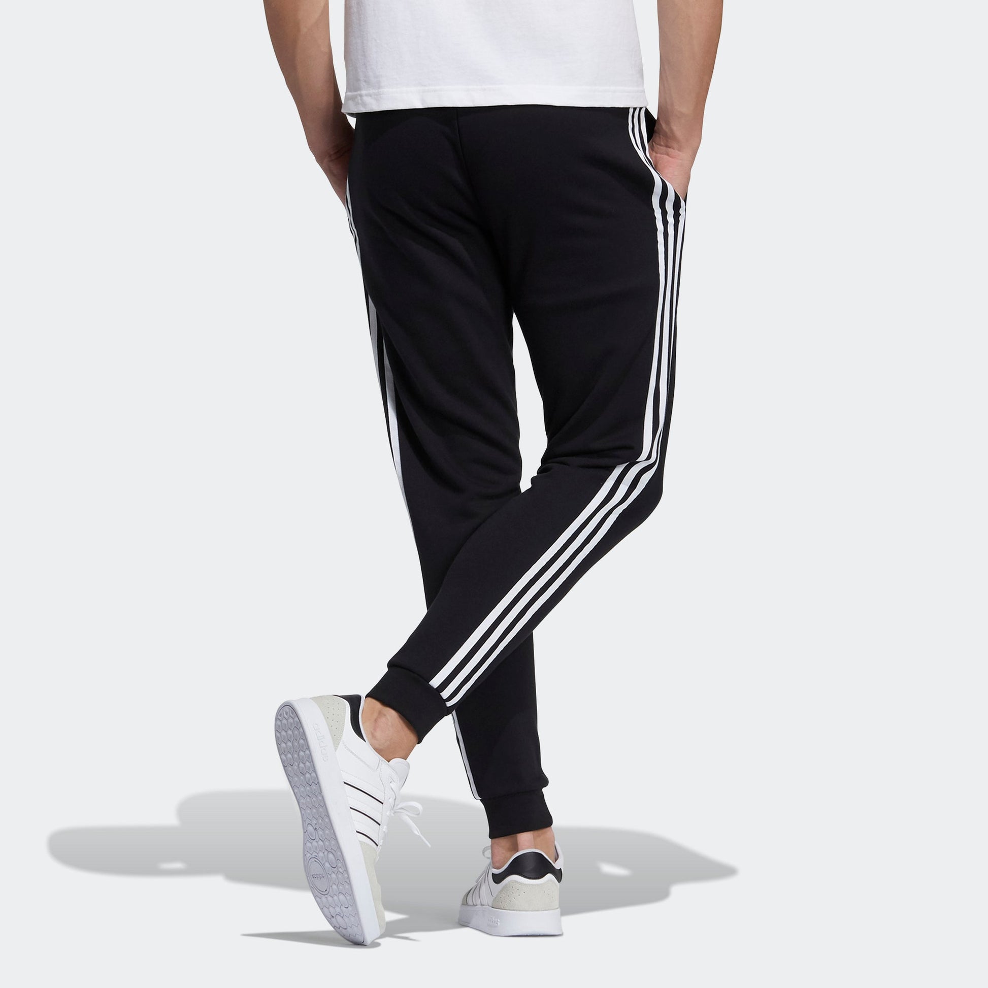 Men's adidas neo Ce 3s Knit Casual Breathable Sports Bundle Feet Long Pants/Trousers Black H14191