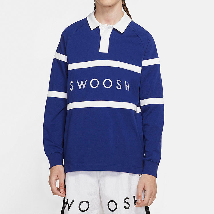 Nike As Sportswear Swoosh Rugby Polo 'Blue' CV0170-455