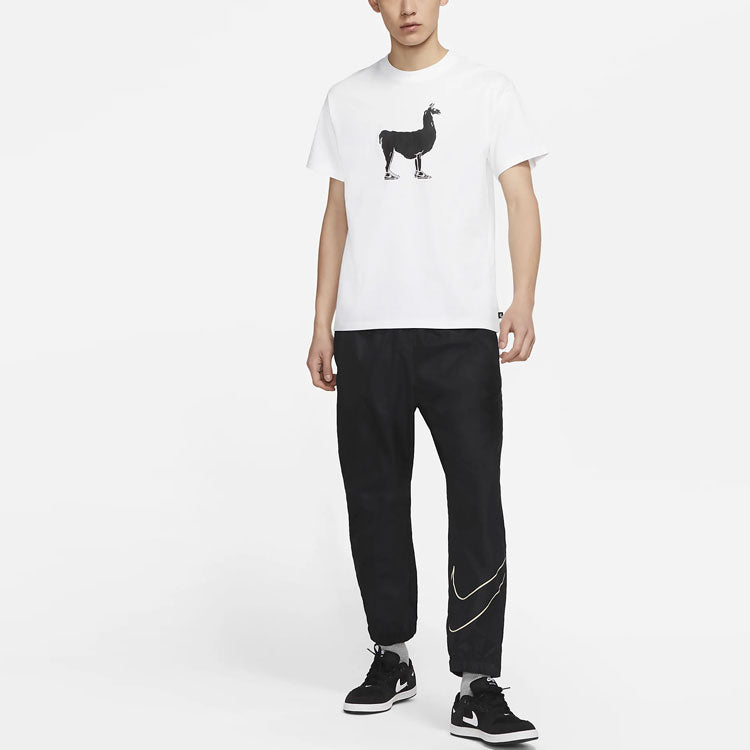 Nike SB Printing Skateboard Loose Knit Short Sleeve White DD1299-100