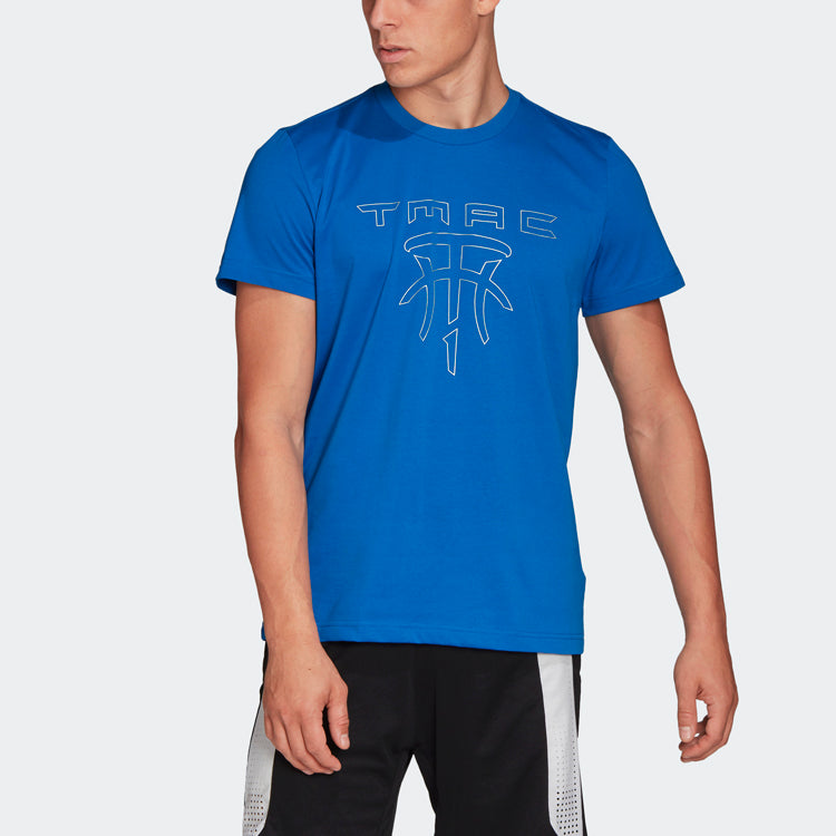adidas T-MAC Legacy Basketball Sports Round Neck Short Sleeve Blue FM4957