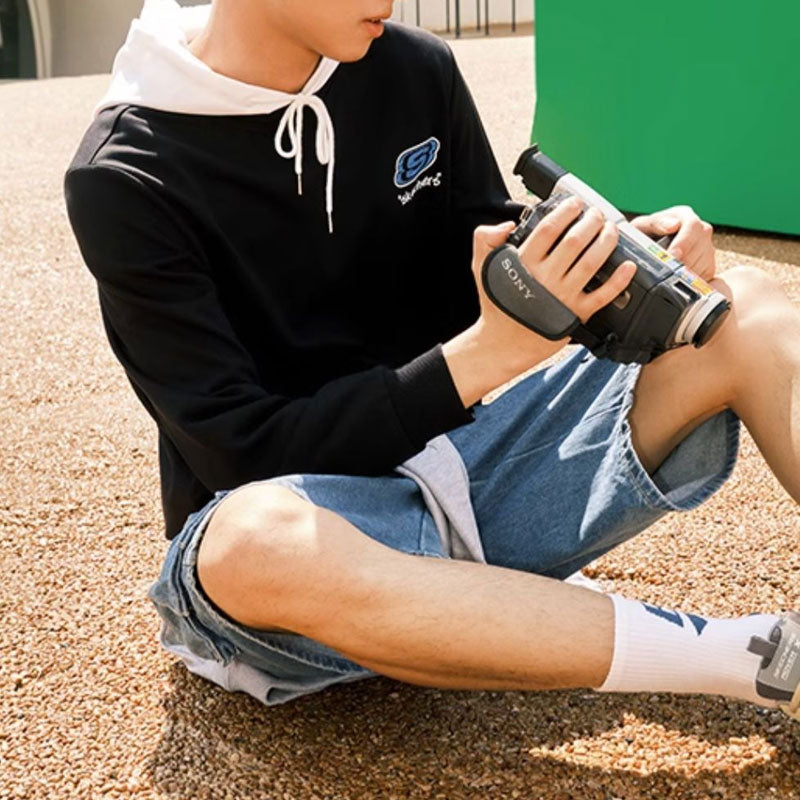 Skechers Logo Graphic Crew Sweater 'Black Blue White' L322U086-0018