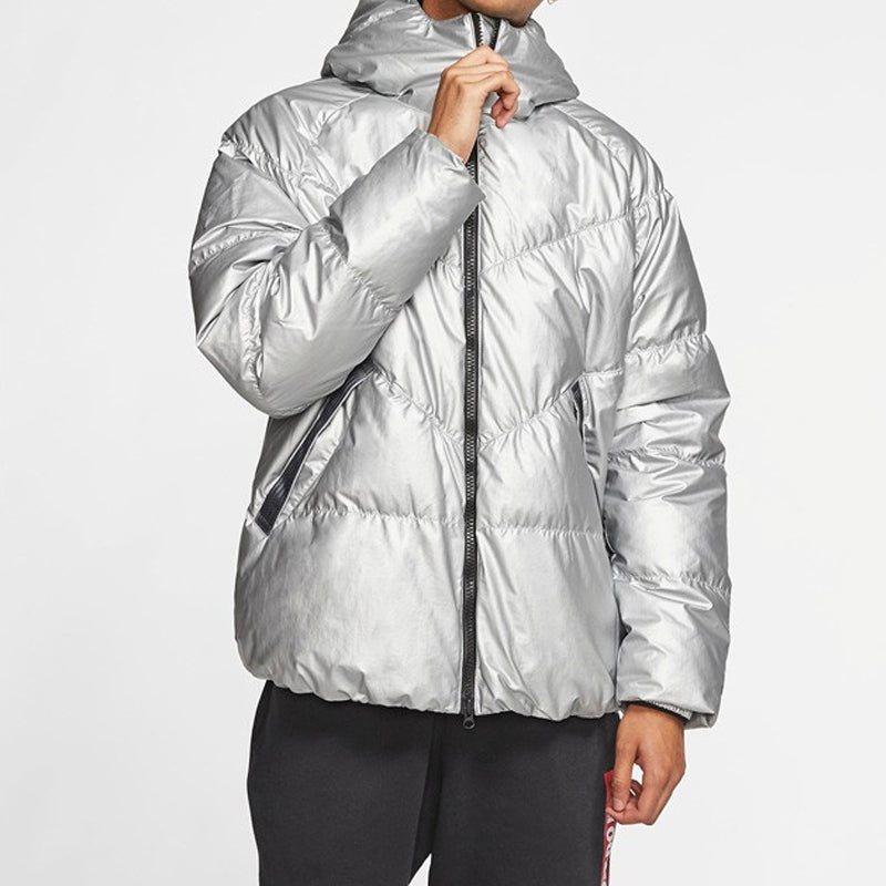 Nike Metallic hooded With Down Feather Jacket Silver BV4709-096