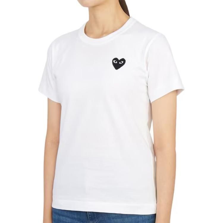(WMNS) COMME des GARCONS PLAY FW25 Black Heart T-Shirt 'White' AZ-T063-051-2