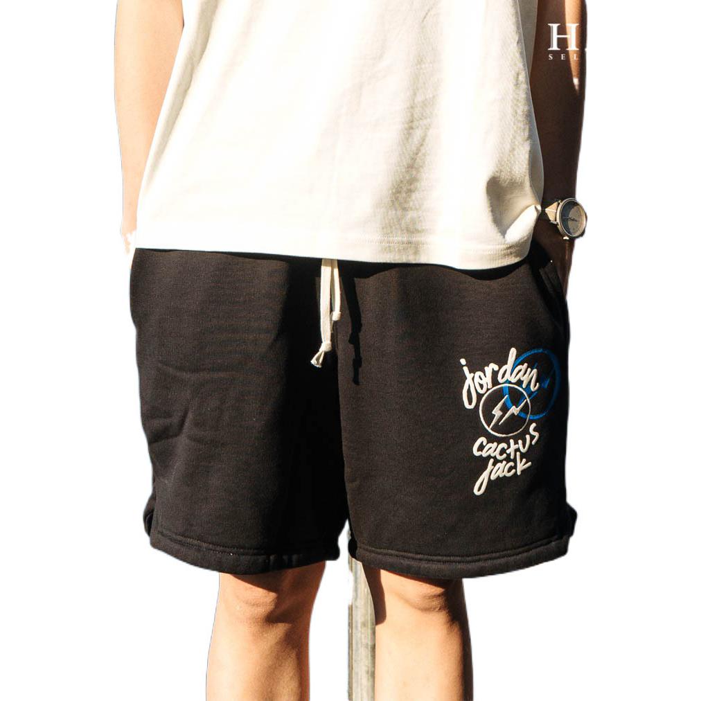 Air Jordan x Travis Scott x Fragment Sports Shorts 'Black White' DJ0618-010