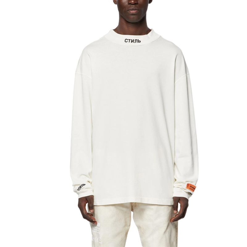 HERON PRESTON CTNMB Long-Sleeve Turtleneck T-shirt 'White Black' HMAB017C99JER0010110