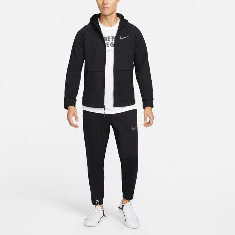 Men's Nike Solid Color Logo Training Fleece Bundle Feet Sports Pants/Trousers/Joggers Black DM6592-010