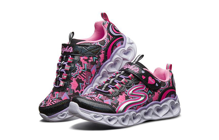 (GS) Skechers Love Lights Low Black/Pink 20180L-BKMT