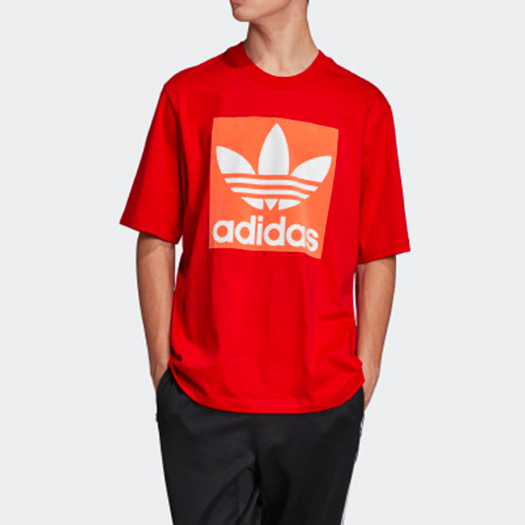 adidas originals Oversized Tee Round Neck Short Sleeve Red FK9991