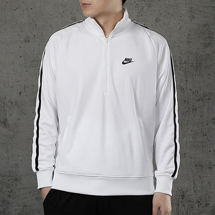 Nike Athleisure Casual Sports Running Half Zipper Pullover White CJ4393-100