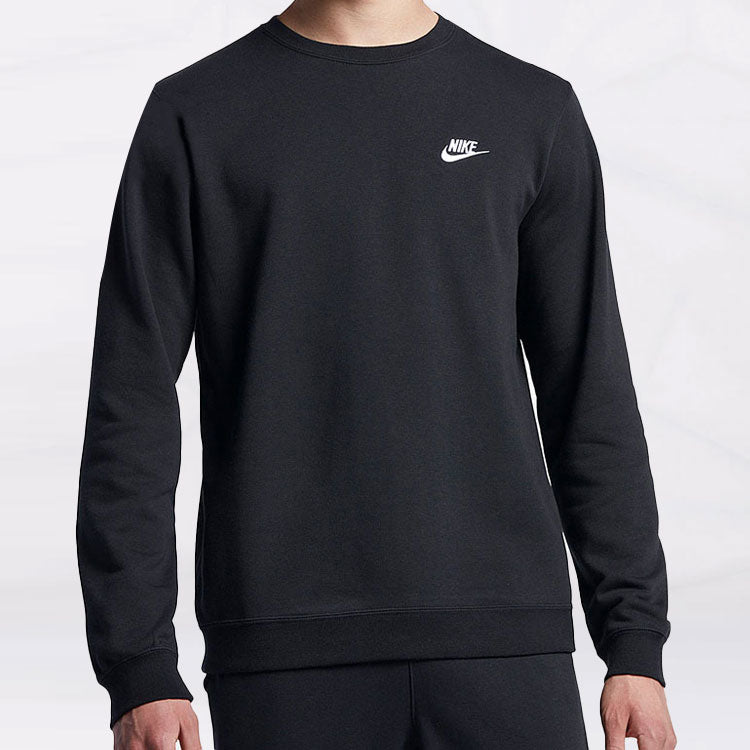 Men's Nike Sportswear Logo Printing Sports Round Neck Pullover Black DO1740-010