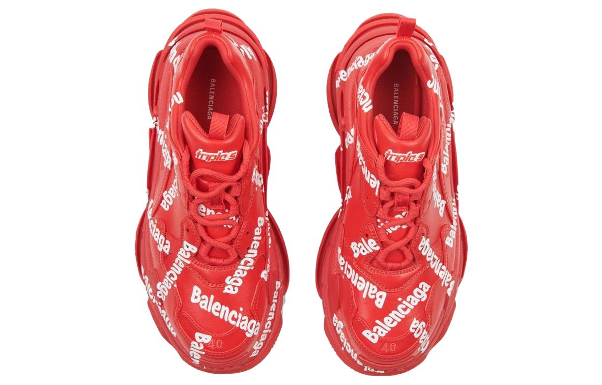 Balenciaga Triple S Sneakers 'Allover Logo Red' 536737W2FAB6090