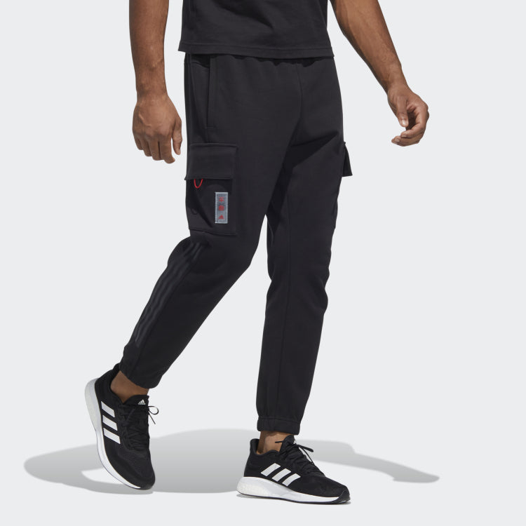 Men's adidas Cny Top Knpnt Side Pocket Cargo Lacing Casual Joggers/Pants/Trousers Black HC0254