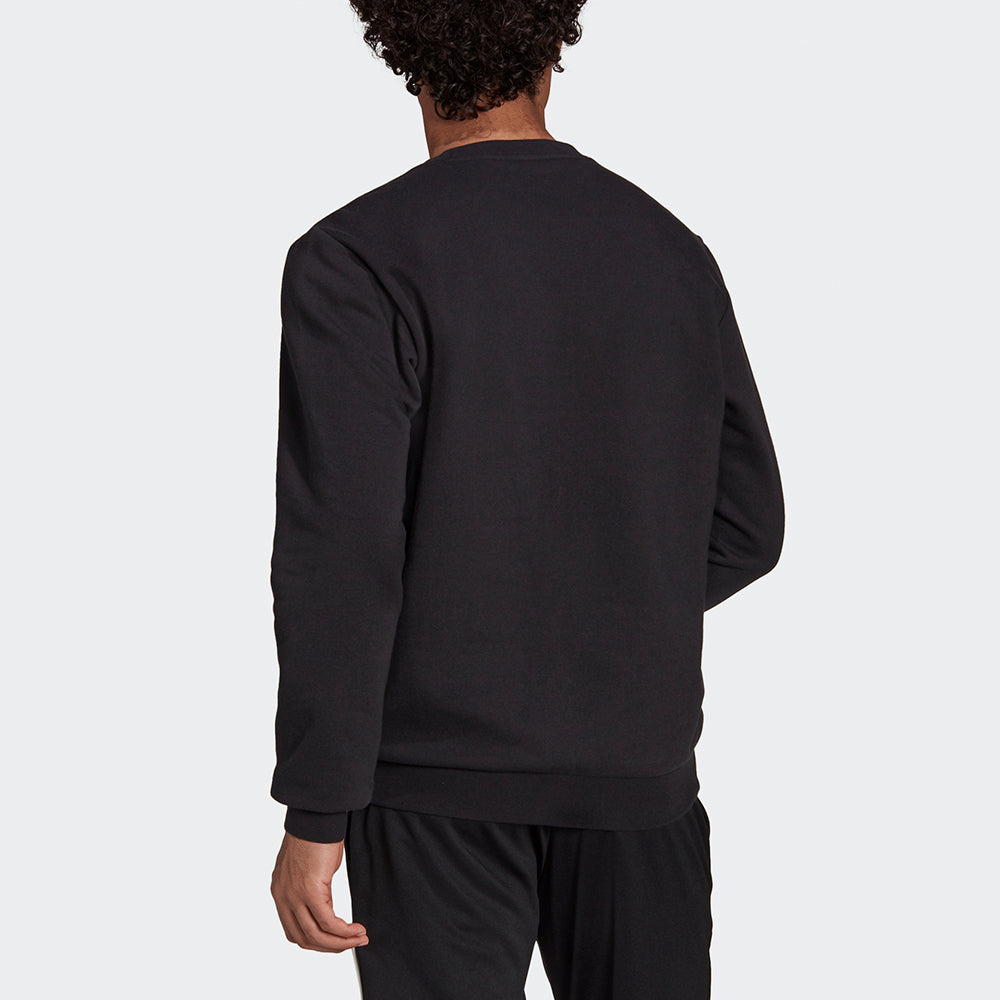 Men's adidas Feelcozy Swt Sports Logo Casual Round Neck Pullover Black GV5295