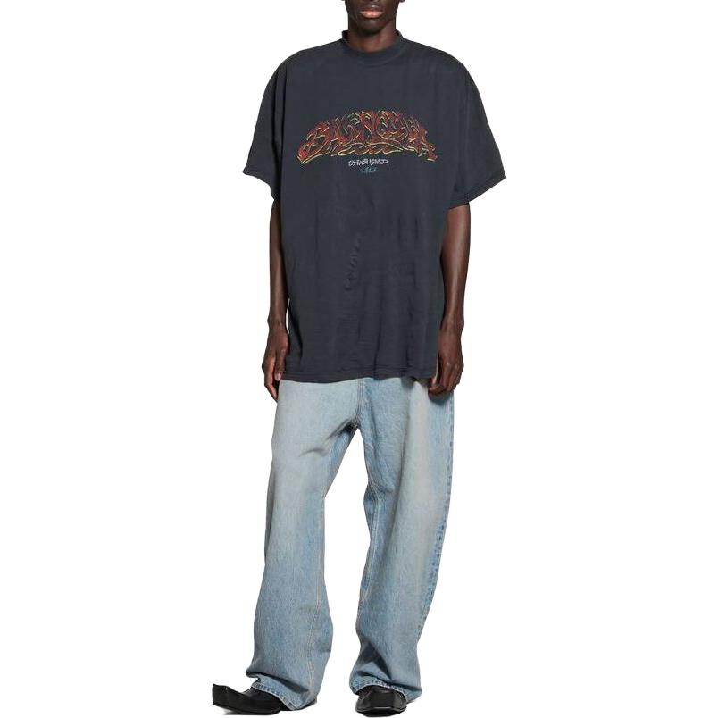Balenciaga Offshore T-shirt Oversized 'Black Faded' 739028TPVM81568