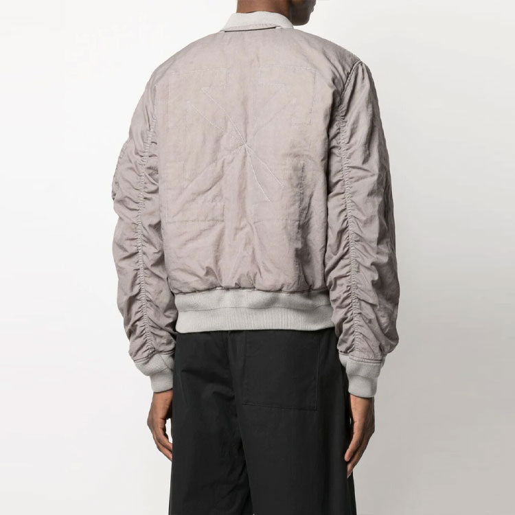 Off-White SS21 Twist aviator Jacket Loose Fit Gray OMEH033S21FAB0010500