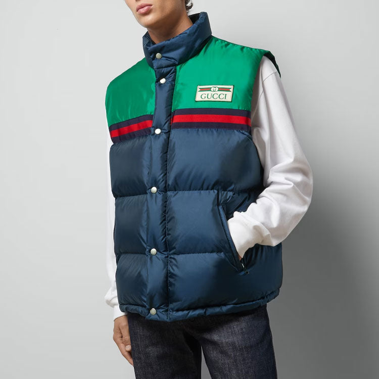 Gucci Nylon Satin Padded Vest 'Dark Blue' 698713-Z8BN7-4697
