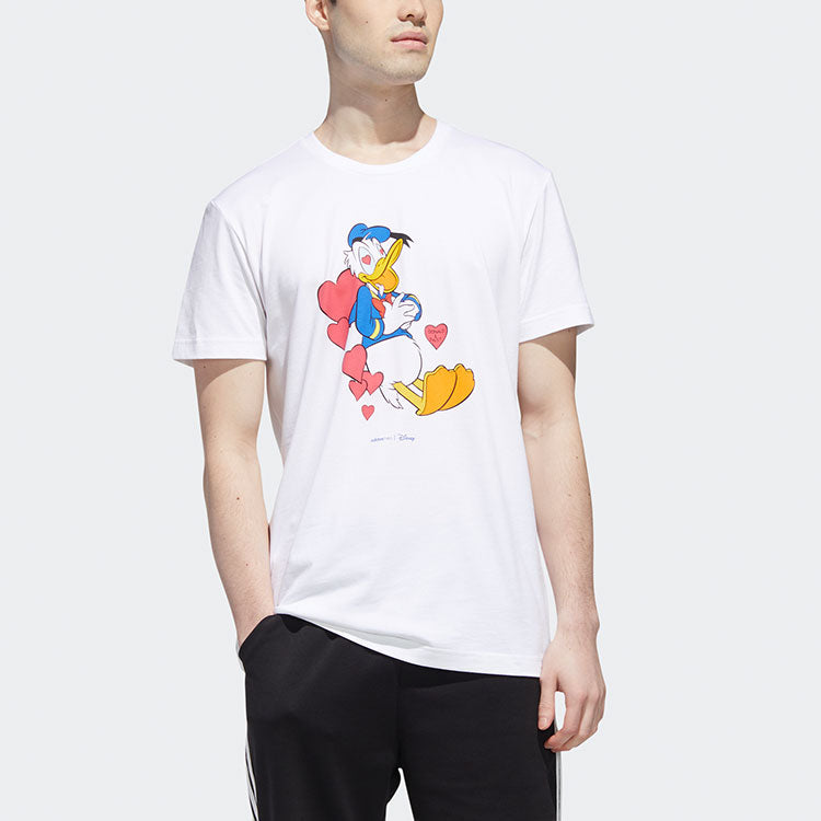 adidas neo x Disney Crossover Donald Duck Printing Casual Short Sleeve White GJ5637