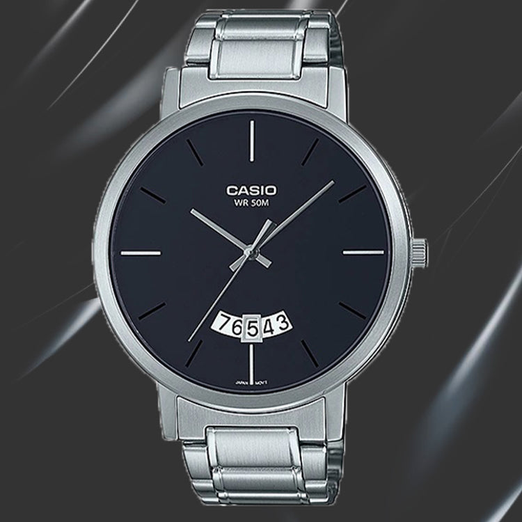 Men's CASIO Dress Series Casual Calendar Watch Mens Black Analog MTP-B100D-1EV