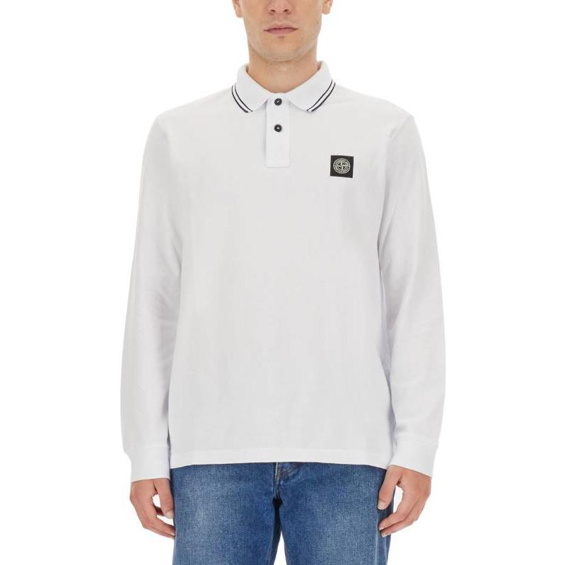 STONE ISLAND Logo Polo Shirt 'White' 79152SL18-A1001
