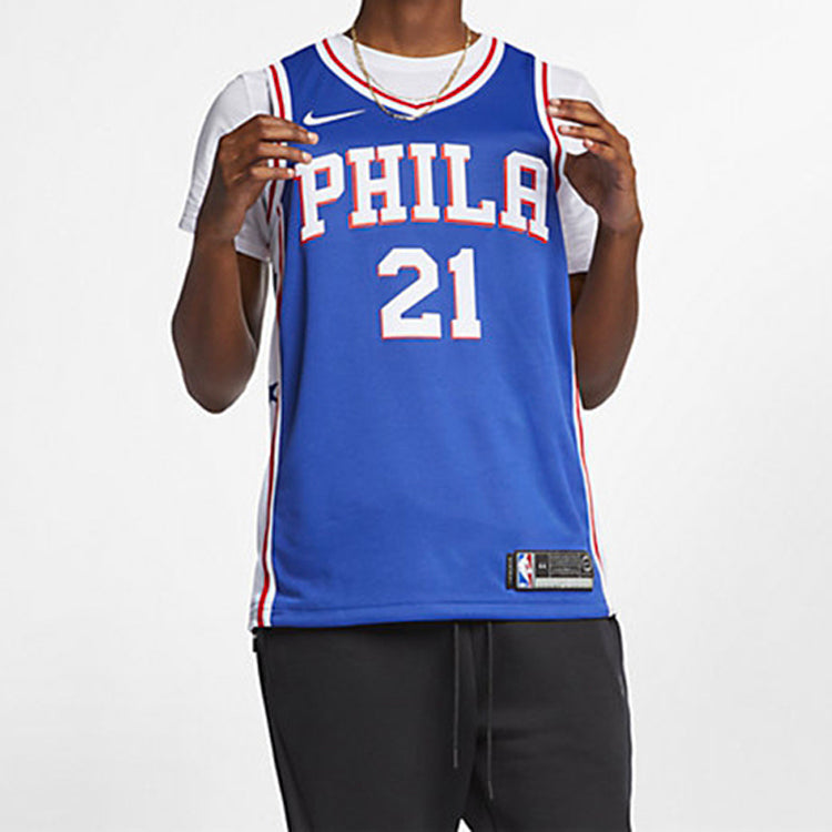 Nike NBA Icon Edition SW Fan Edition Philadelphia 76ers Basketball Vest Blue 864501-498