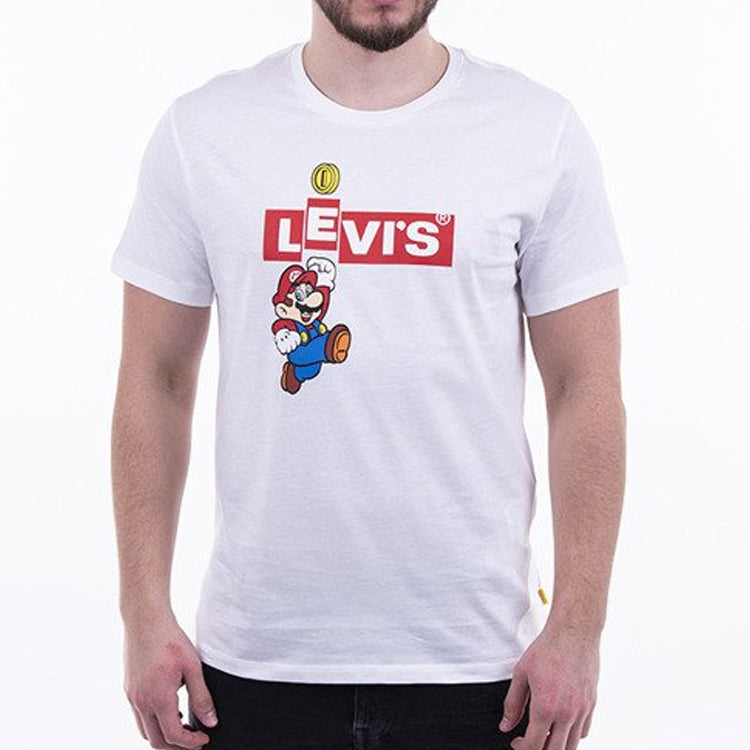 Men's Levis x SUPER MARIO Crossover Printing Short Sleeve White 22491-0706
