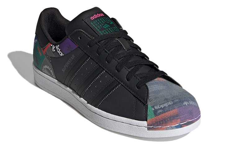 adidas Originals Superstar Shoes 'Core Black Purple Green' GX2716
