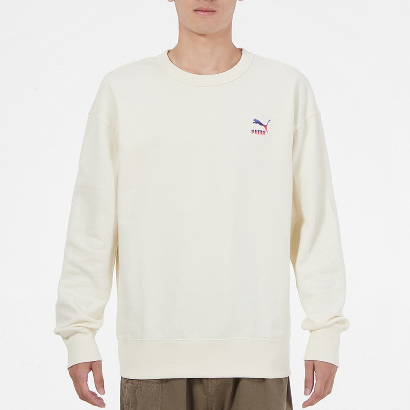 PUMA Athleisure Casual Sports Loose Round Neck Knit Pullover White 534498-73