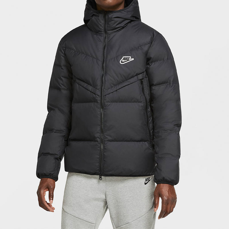 Nike Sportswear Down-Fill Windrunner hooded Stay Warm Casual Down Jacket Black CU4405-010